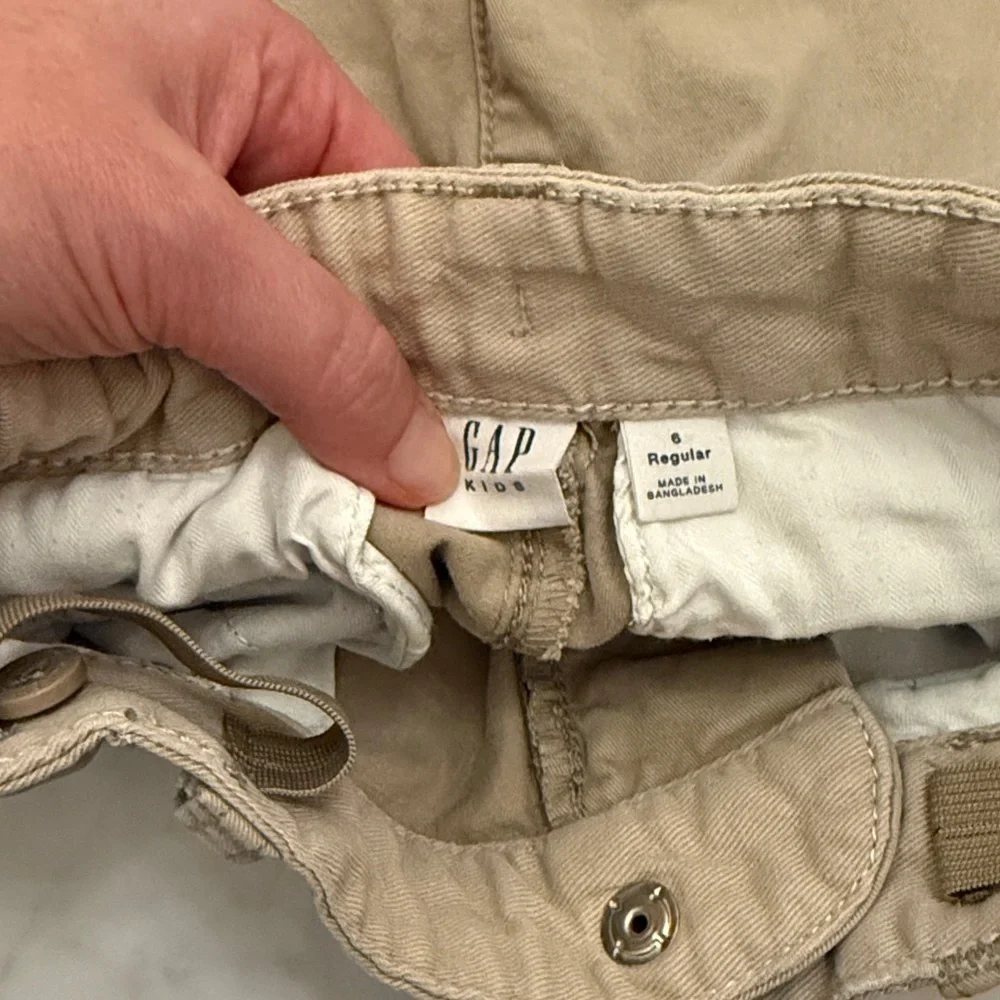 Gap Kids Boys Size 6 Khaki Chino Shorts Adjustable Waist Uniform